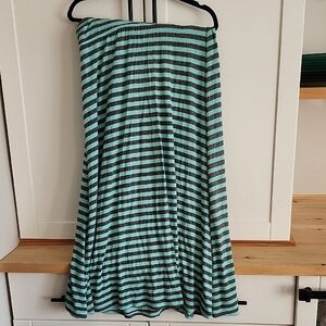 💙Love Green and Black Striped Maxi Skirt